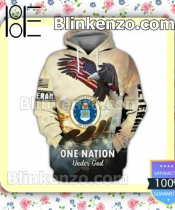 Us Air Force Veteran One Nation Under God Jacket Polo Shirt