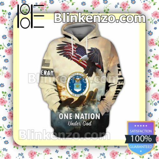 Us Air Force Veteran One Nation Under God Jacket Polo Shirt