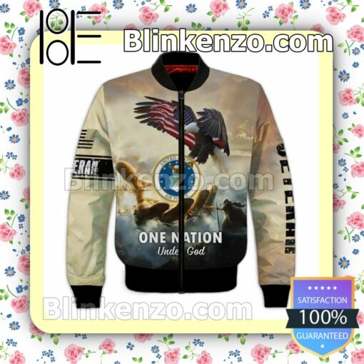 Great Us Air Force Veteran One Nation Under God Jacket Polo Shirt