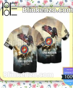 Unisex Us Marine Corps Veteran One Nation Under God Jacket Polo Shirt