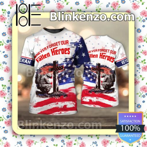 Veteran Never Forget Our Fallen Heroes Jacket Polo Shirt