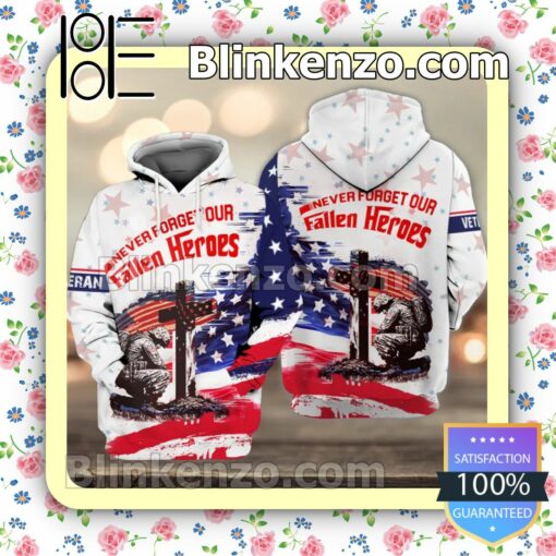 Veteran Never Forget Our Fallen Heroes Jacket Polo Shirt a