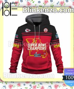 We Did It 3X Super Bowl Champions Kansas City Chiefs Pullover Hoodie Jacket a