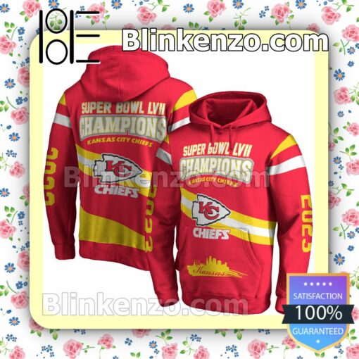 Yellow And Red Kansas City Chiefs Pullover Hoodie Jacket b