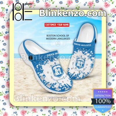 Boston School of Modern Languages Logo Crocs Sandals