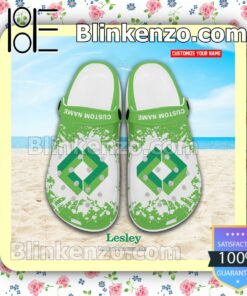 Lesley University Logo Crocs Sandals a
