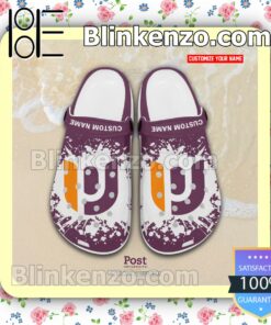 Post University Logo Crocs Sandals a