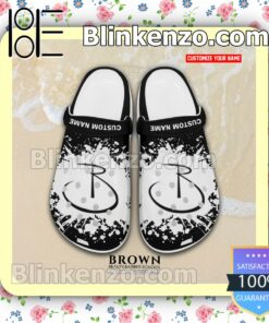 Brown Beauty Barber School Logo Crocs Sandals a