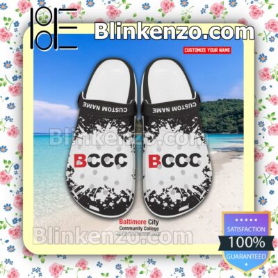 Baltimore City Community College Logo Crocs Sandals a