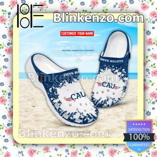 California Aeronautical University Logo Crocs Sandals