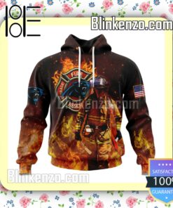 Carolina Panthers NFL Firefighters Custom Pullover Hoodie