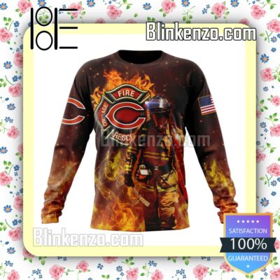 Chicago Bears NFL Firefighters Custom Pullover Hoodie b