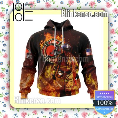 Cleveland Browns NFL Firefighters Custom Pullover Hoodie