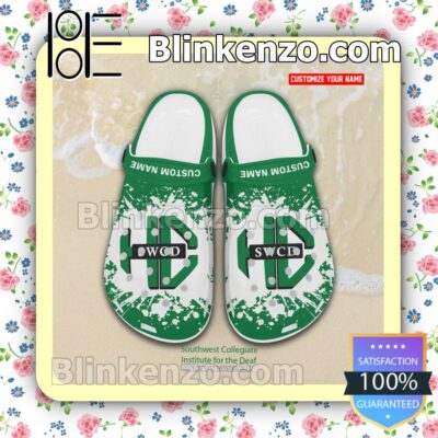 Southwest Collegiate Institute for the Deaf Logo Crocs Sandals a