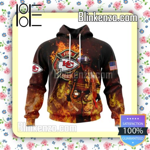 Kansas City Chiefs NFL Firefighters Custom Pullover Hoodie