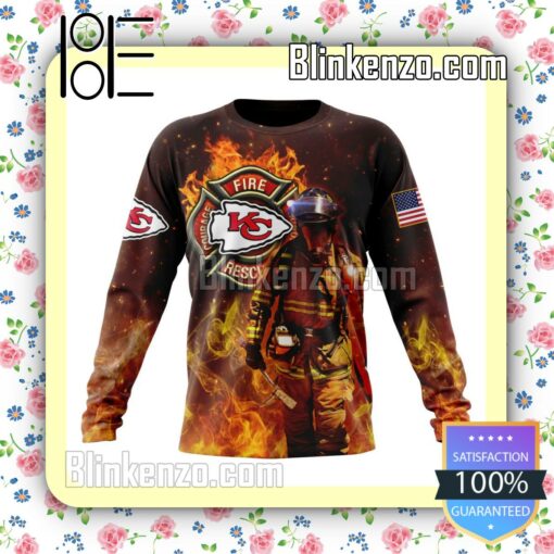 Kansas City Chiefs NFL Firefighters Custom Pullover Hoodie b