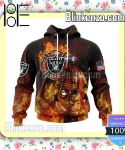 Las Vegas Raiders NFL Firefighters Custom Pullover Hoodie