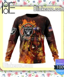 Las Vegas Raiders NFL Firefighters Custom Pullover Hoodie b