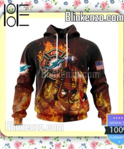 Miami Dolphins NFL Firefighters Custom Pullover Hoodie