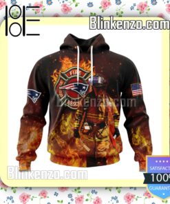New England Patriots NFL Firefighters Custom Pullover Hoodie