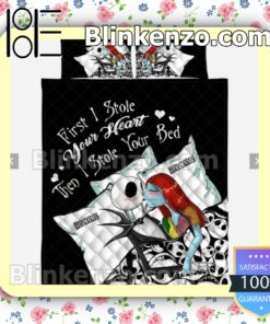 Personalized Jack Skellington And Sally First I Stole Your Heart Then I Stole Your Bed Bed Set Queen Full