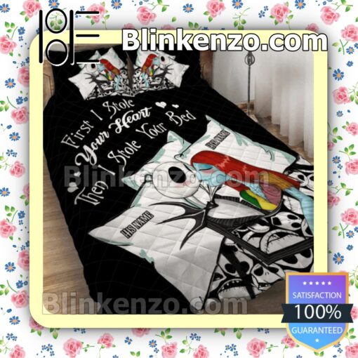 Personalized Jack Skellington And Sally First I Stole Your Heart Then I Stole Your Bed Bed Set Queen Full a
