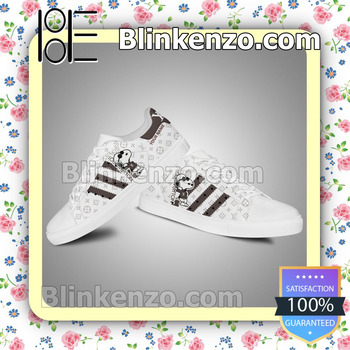 Personalized Louis Vuitton Monogram Snoopy Adidas Shoes - Blinkenzo
