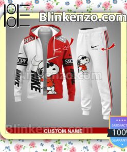 Personalized Nike Snoopy Red And White Pullover Hoodie, Joggers