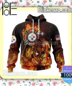 Pittsburgh Steelers NFL Firefighters Custom Pullover Hoodie