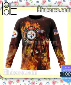 Pittsburgh Steelers NFL Firefighters Custom Pullover Hoodie b