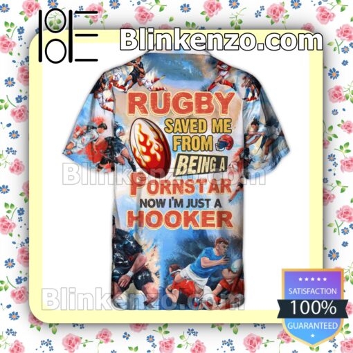 Rugby Saved Me From Being A Pornstar Now I'm Just A Hooker Men Casual Shirt
