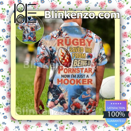Rugby Saved Me From Being A Pornstar Now I'm Just A Hooker Men Casual Shirt a