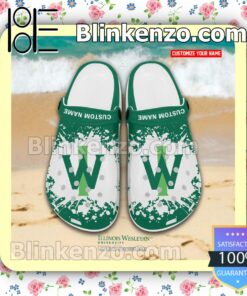 Illinois Wesleyan University Logo Crocs Sandals a