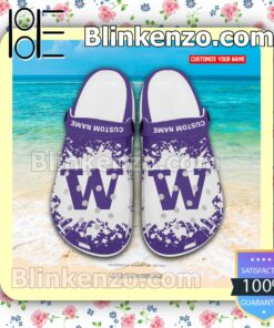 University of Washington Bothell Logo Crocs Sandals a