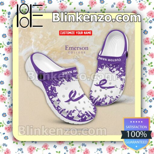 Emerson College Logo Crocs Sandals