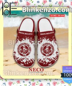 New England College of Optometry Logo Crocs Sandals a