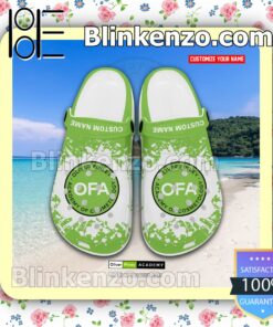Oliver Finley Academy of Cosmetology Logo Crocs Sandals a