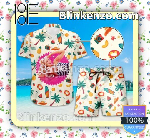 Barbie Is Everything Tropical Pattern Swim Trunks