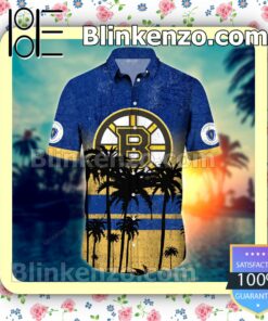 Boston Bruins Palm Tree Men Summer Shirt a