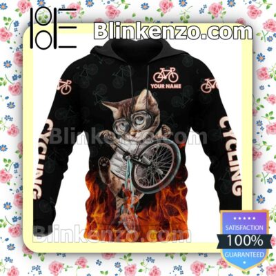Mother's Day Gift Cycling Cat Personalized Pullover Jacket