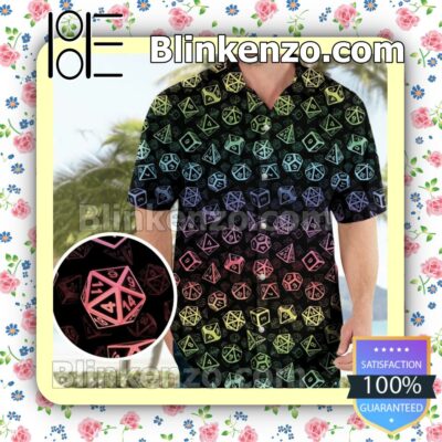 Dungeons And Dragons Dice Set Pattern Beach Shirts