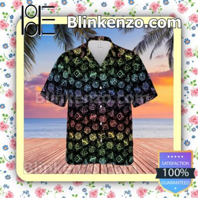 Top Rated Dungeons And Dragons Dice Set Pattern Beach Shirts