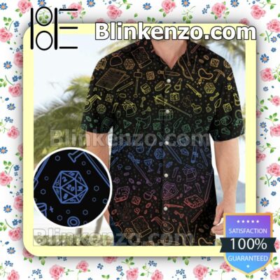 Dungeons And Dragons Tabletop Rpg Pattern Beach Shirts