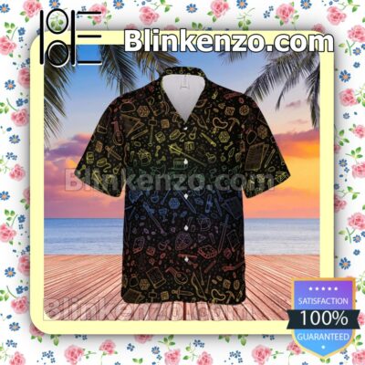US Shop Dungeons And Dragons Tabletop Rpg Pattern Beach Shirts