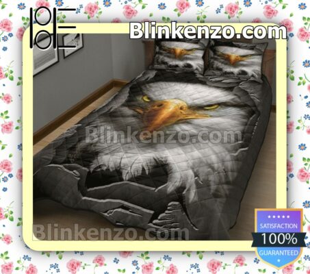 Great Eagle Face Metal Crack Bed Set Queen Full