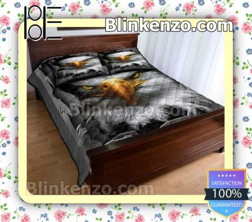 Ships From USA Eagle Face Metal Crack Bed Set Queen Full
