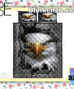 Great Eagle Face Metal Crack Bed Set Queen Full