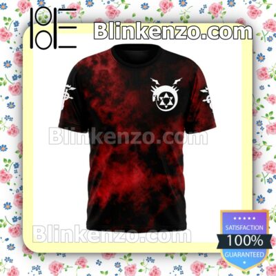 Fullmetal Alchemist Red Abstract Jacket Polo Shirt b