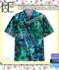 Guitar Tropical Men Summer Shirt