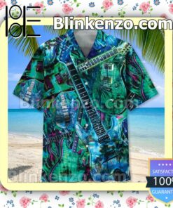 Guitar Tropical Men Summer Shirt a